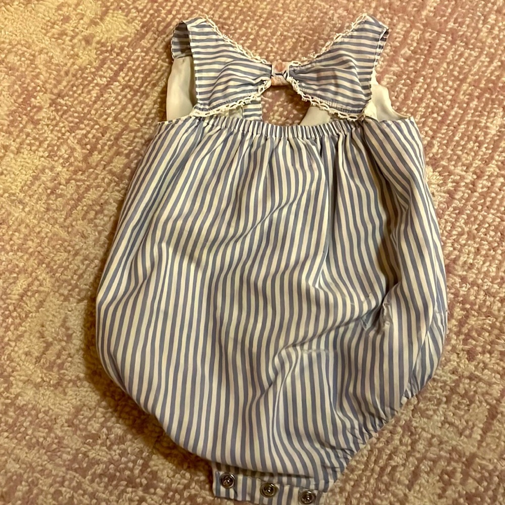 6 to 9 month old baby girl onesie outfit.